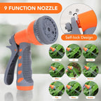 Retractable Garden Hose Reel 1/2 In x 100 FT Wall Mounted with 9 Function Sprayer Nozzle