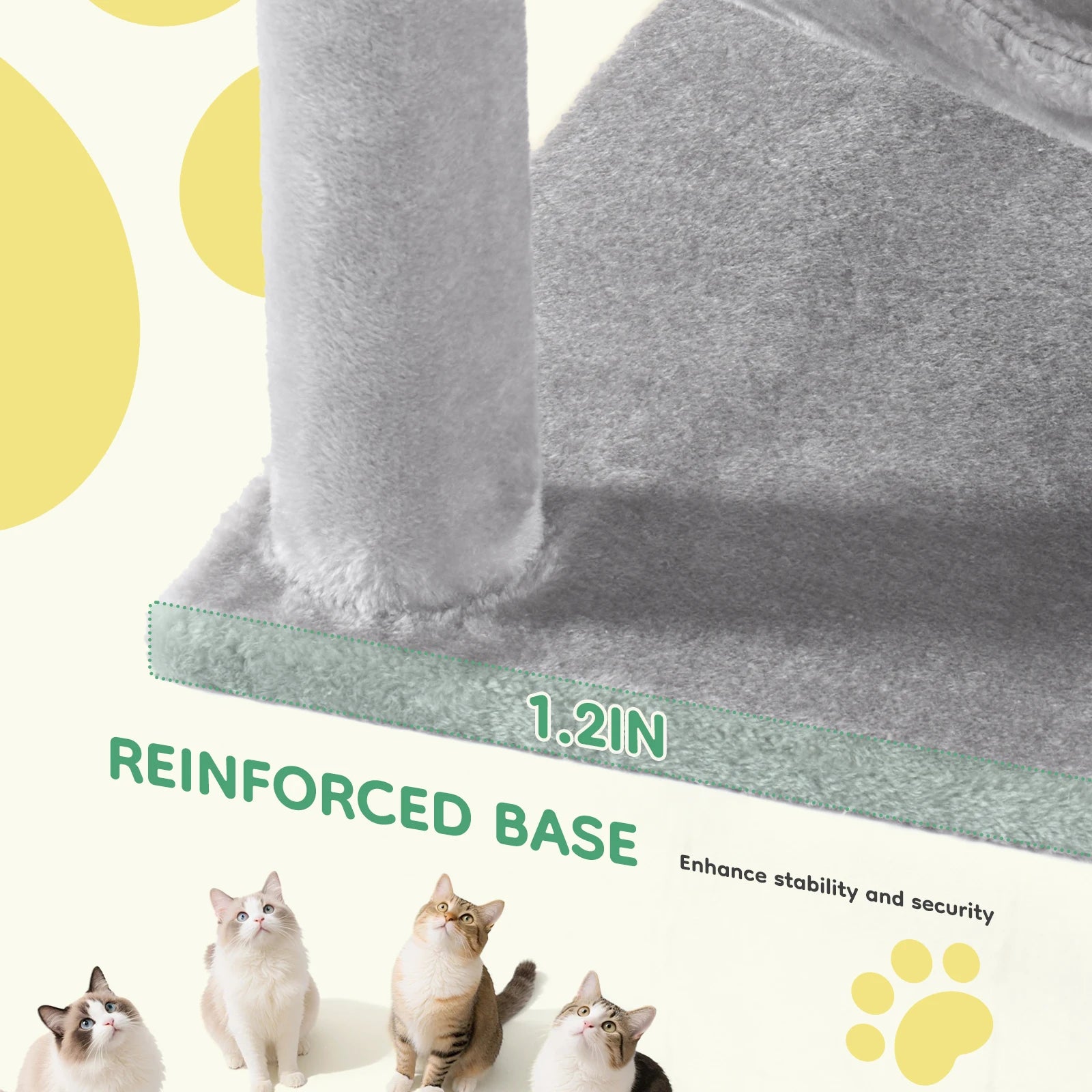 44In Tall Cat Tree Climbing Tower With Natural Sisal Scratching Posts