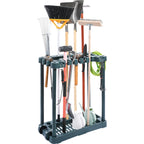 10 Slots Yard Garden Tool Organizer Long-Handle Tool/Rake/Broom Tower Storage Rack
