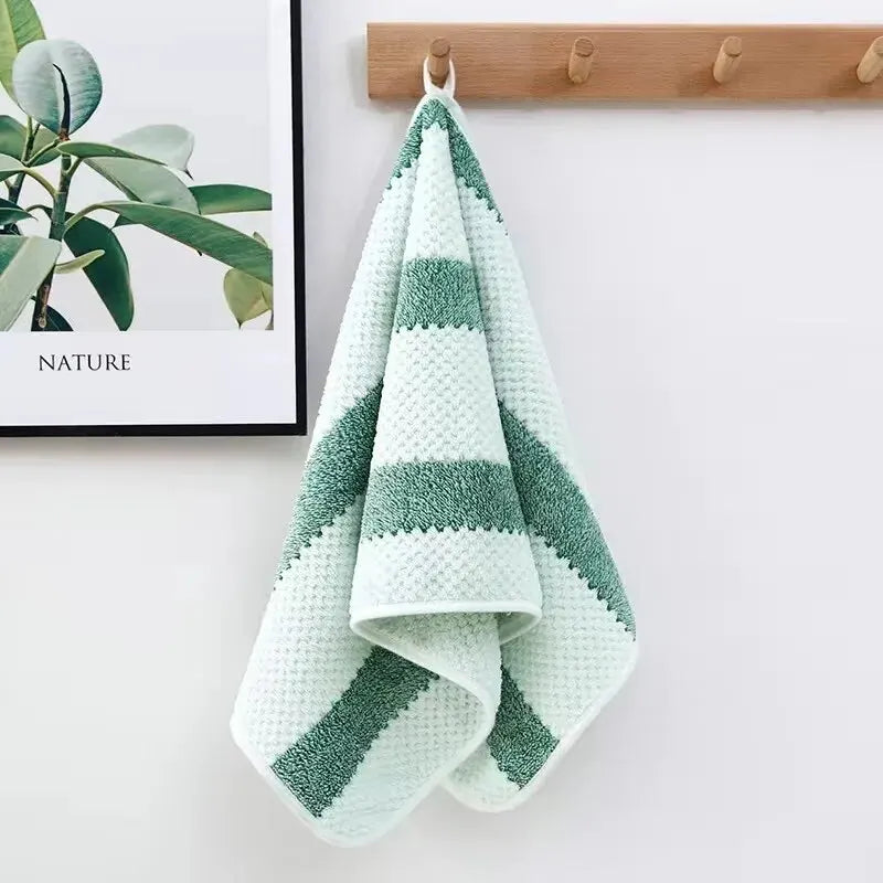 Bath Set Towel Washcloth Cotton Solid Color Soft Absorbent
