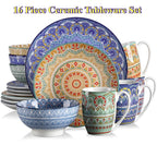 Vancasso Bohemian Mandala Patterned Ceramic 16PCS Porcelain Dinnerware Set