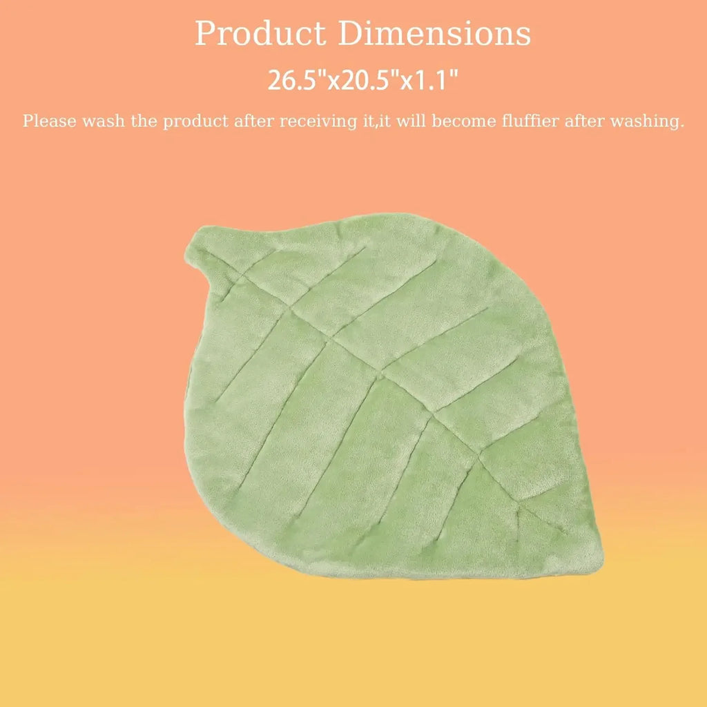Self Warming Cat Leaf Mat, Soft Fleece & Foil Insulation, 26.5"x20.5" All-Season Pet Bed