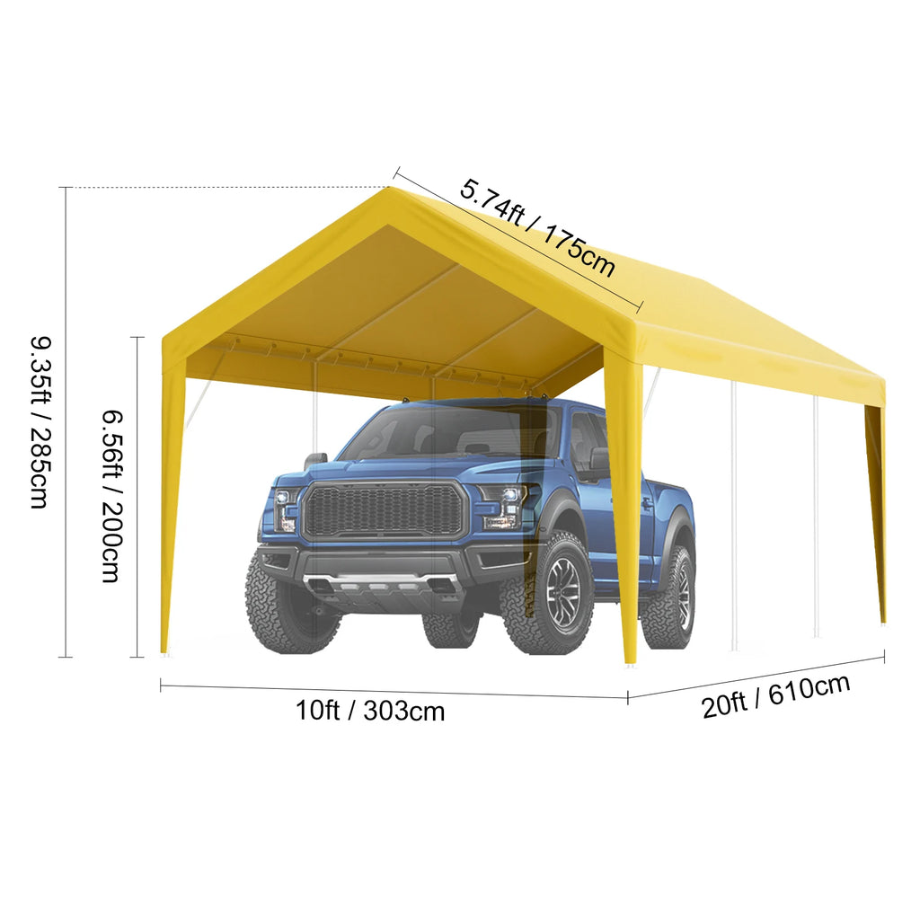 Carport Replacement Canopy Cover Heavy-Duty Waterproof & UV Protected with Ball Bungees