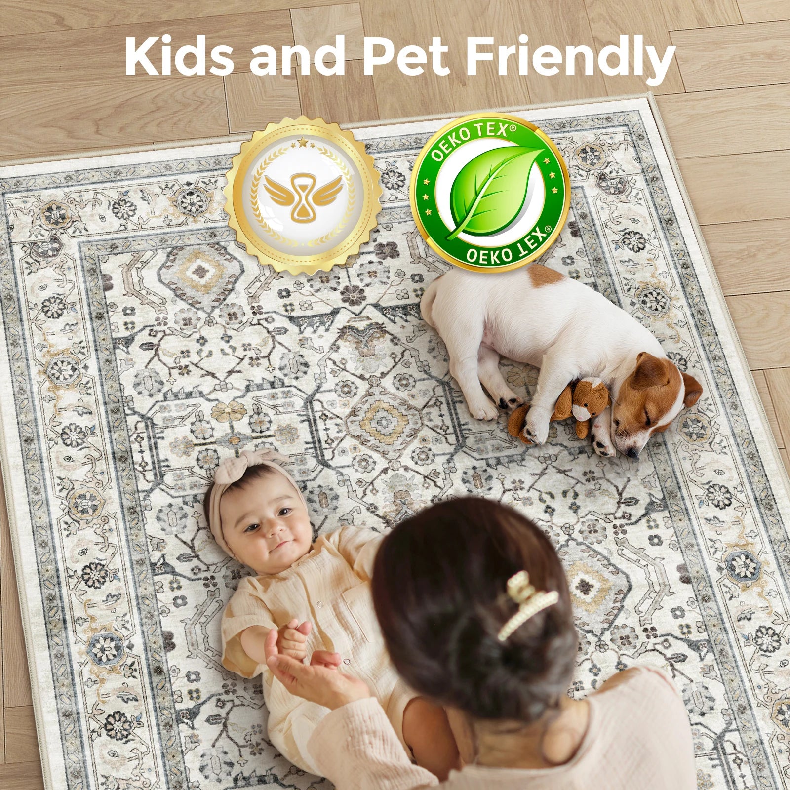 Retro Turkish Persian Vintage Washable Area Rug