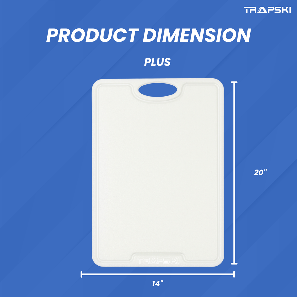 TRAPSKI Premium 1/2 Inch Thick HDPE Cutting Boards | Food-Grade Kitchen Prep Surface | Juice Grooves | Made in the USA