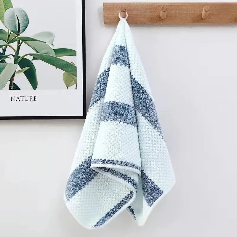 Bath Set Towel Washcloth Cotton Solid Color Soft Absorbent