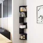 7-Tier Rustic Wall-Mounted Corner Shelf - Easy-To-Install Home Storage