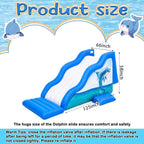 125-Inch Extra-Long Inflatable Dolphin Pool Slide for Summer Swimming Fun, Play Toy for Adults