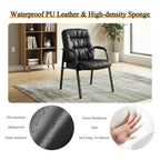 Heavy PU Leather Ergonomic Office Chair with Lumbar Support Padded Armrests Waiting Room Desk Chair Office