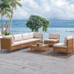 7Piece Patio Furniture Set, All Weather Wicker Patio Conversation Sectional