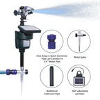 Motion Activated Sprinkler with Solar Panels Deter Cats, Birds, Repellent Outdoor Lawn Garden Motion. Sensor Water Sprinkler