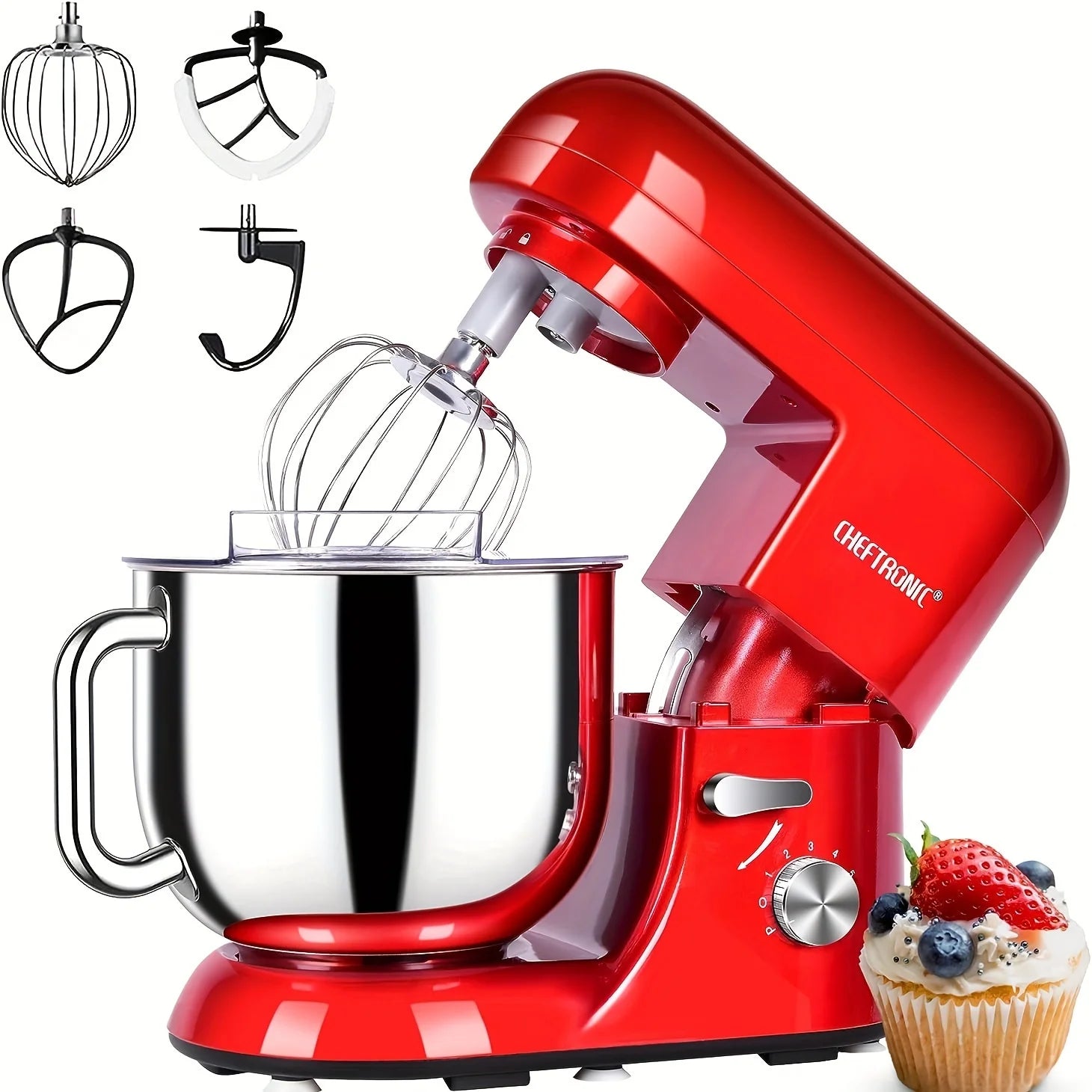 1pc Stand Mixer, 7 Quart Tilt-Head Electric 6-Speed, US Plug, Frother for milk