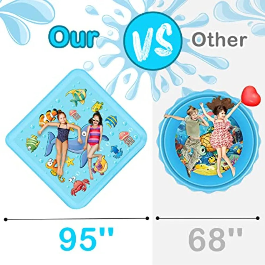 67 inch Inflatable Wading Pool Water Toy in Blue for Ages 3-9 Years Great Summer Fun Gift for Backyard