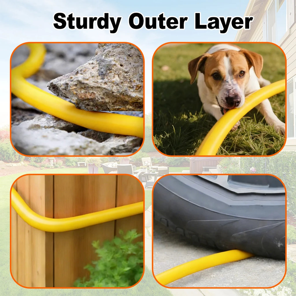 All Weather Hybrid  Garden Hose with 3/4'' Aluminum Fittings Lightweight, Kink Free.Flexible