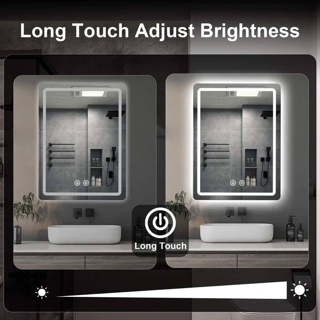 20x28 inch LED Bathroom Vanity Mirror with Backlit Lights Fogless Makeup Wall Mounted
