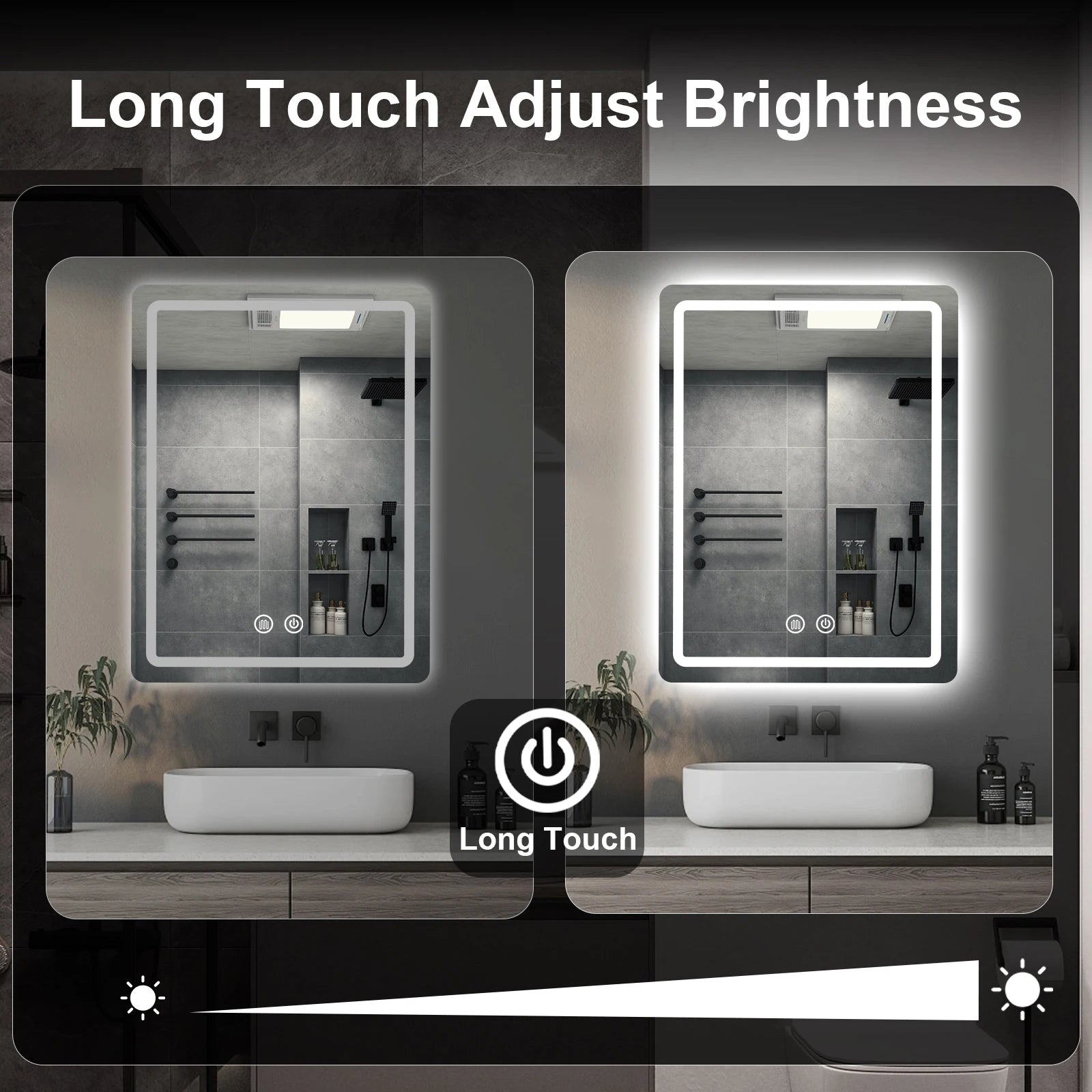 20x28 inch LED Bathroom Vanity Mirror with Backlit Lights Fogless Makeup Wall Mounted