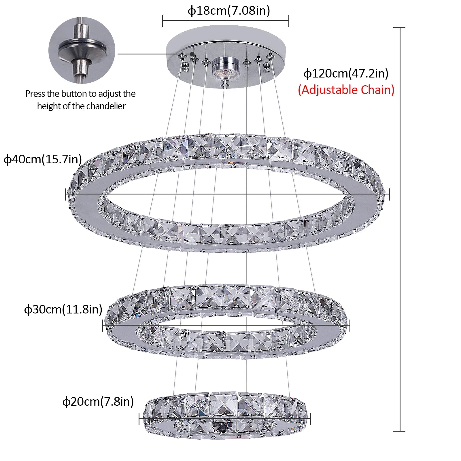 French luxury crystal LED chandelier
 ﻿