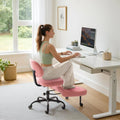Ergonomic Criss Cross Legged Office Chair with Wheels, 360°Swivel Adjustable Height Kneeling Desk Chair with Footrest