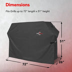 72 Inch Heavy Duty BBQ Grill Cover - Waterproof, Weather Resistant, UV & Fade Resistant with Adjustable Straps for Gas Grills
