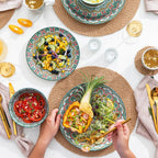 Vancasso Bohemian Mandala Patterned Ceramic 16PCS Porcelain Dinnerware Set
