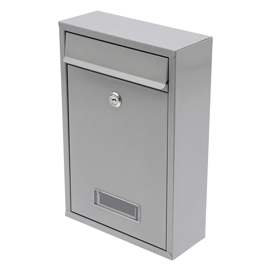 Stainless Steel Mail Letter Post Box Outdoor Wall Mounted Lockable Mailbox+2 Keys,
