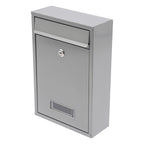 Stainless Steel Mail Letter Post Box Outdoor Wall Mounted Lockable Mailbox+2 Keys,