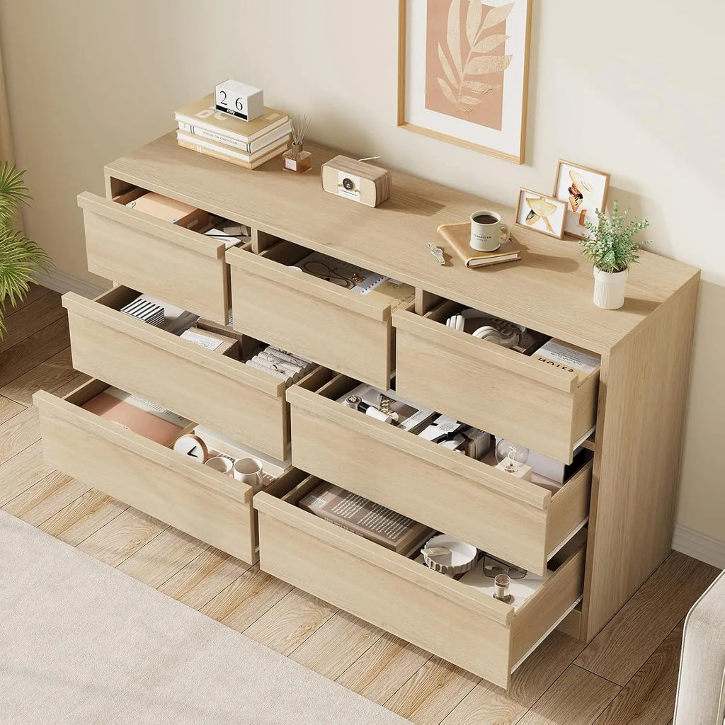 7 Drawer Large Storage Wooden Dresser