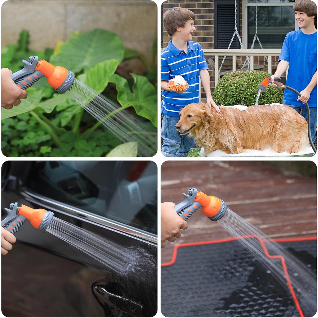 Retractable Garden Hose Reel 1/2 In x 100 FT Wall Mounted with 9 Function Sprayer Nozzle