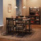 Modern Kitchen Table Set With 4 Upholstered Chairs