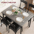 Modern Kitchen Table Set With 4 Upholstered Chairs