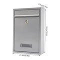 Stainless Steel Mail Letter Post Box Outdoor Wall Mounted Lockable Mailbox+2 Keys,