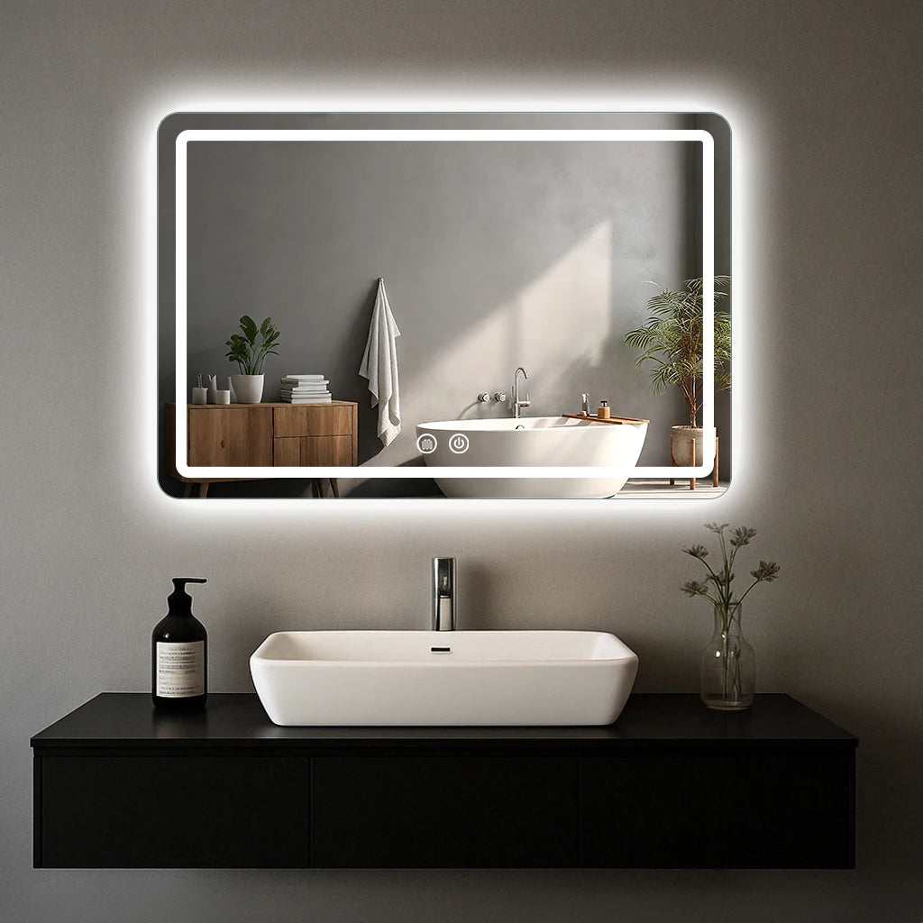 LED Bathroom Wall Mirror With Dimmable Lights