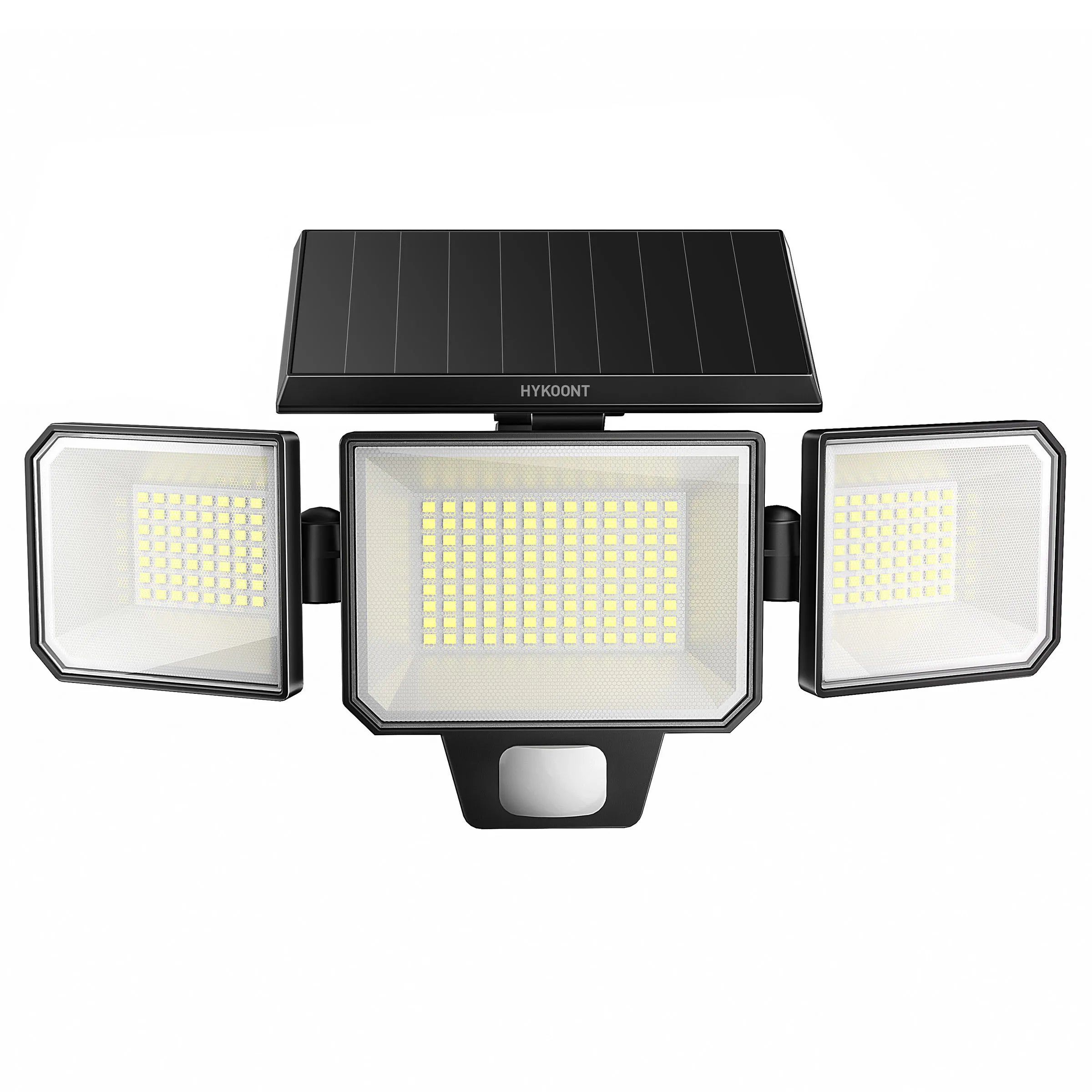 Solar Motion Sensor Outdoor Security Light, 3000LM 3-Head with 270° Wide Angle Illumination, 200+LED Wall Light for Porch Garage Yard Entrance, 3 Lighting Modes