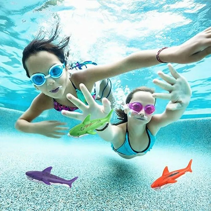 Underwater Pool Diving Toys, 8 Pcs Diving Rings and Pool Torpedo Set