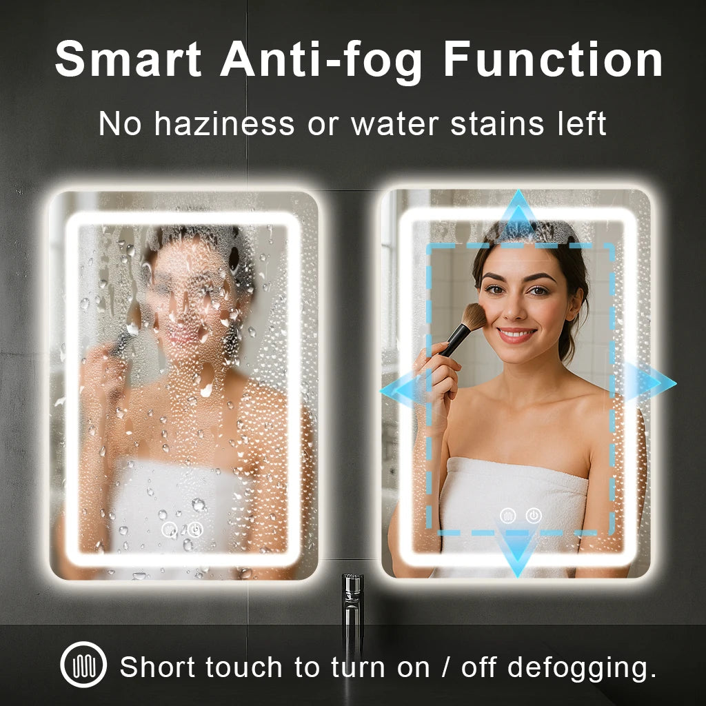 20x28 inch LED Bathroom Vanity Mirror with Backlit Lights Fogless Makeup Wall Mounted