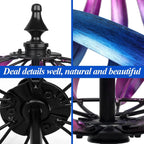 Kinetic Garden Wind Spinner, Double-Layer Metal Art, Blue and Purple Gradient