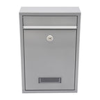 Stainless Steel Mail Letter Post Box Outdoor Wall Mounted Lockable Mailbox+2 Keys,