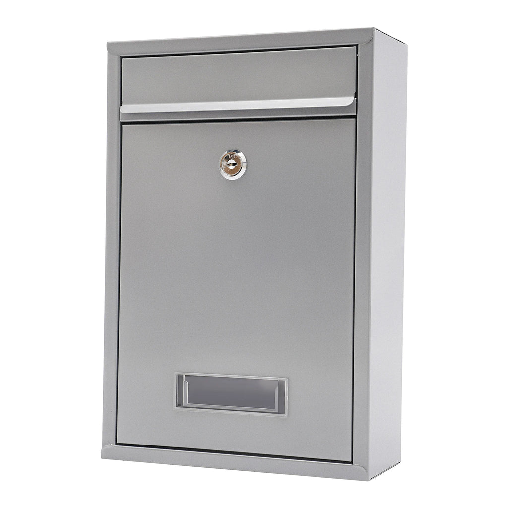Stainless Steel Mail Letter Post Box Outdoor Wall Mounted Lockable Mailbox+2 Keys,