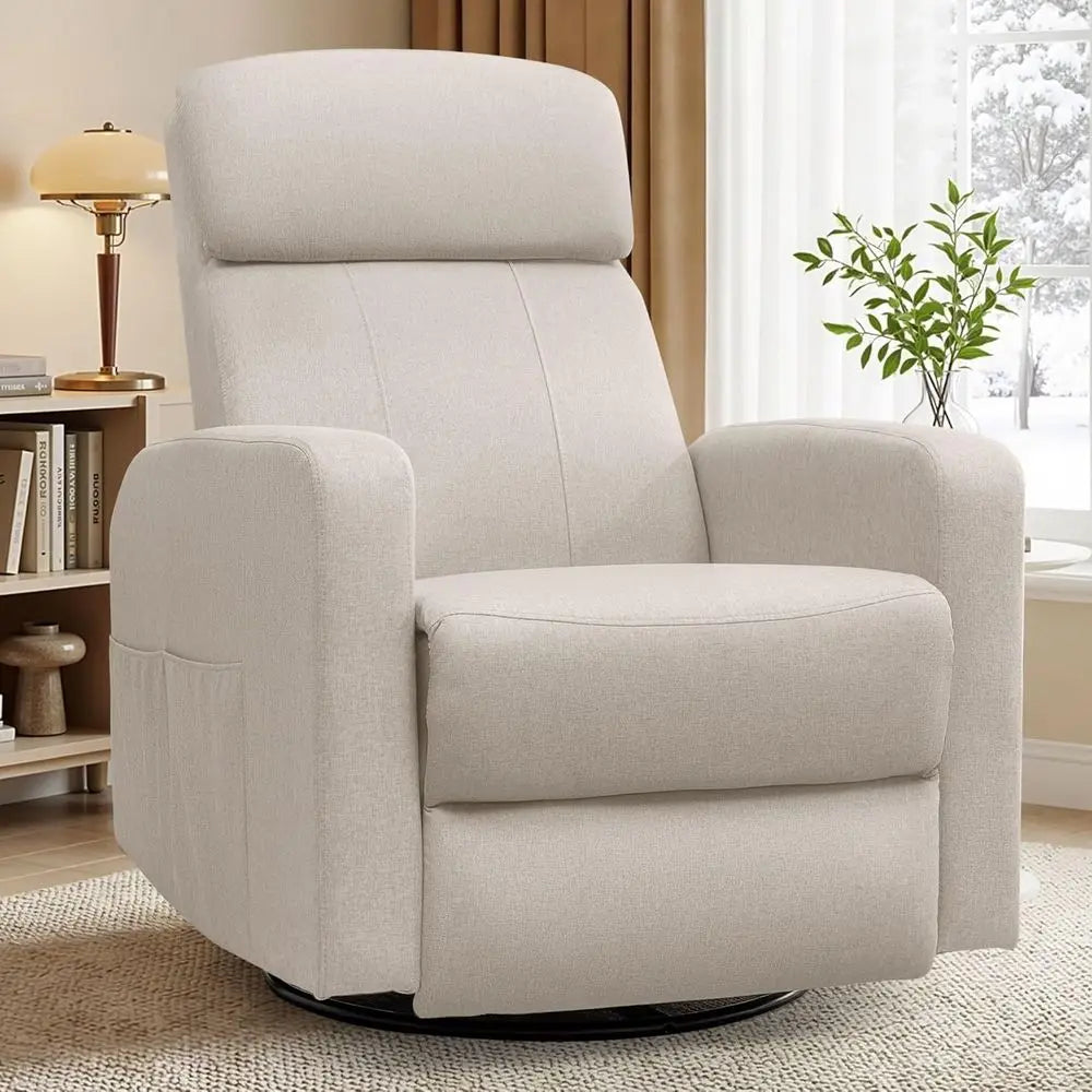 Electric Swivel Recliner Chairs for Adults, Nursery Glider Rocking Chairs with USB & Type-C Ports