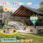 Dinosaur Inflatable Kiddie Pool, Splash Pads for Toddlers, Splash Pads with Sprinkler Outdoor Blow up Mat