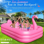 Solar Flamingo Inflatable Pool with Lights,