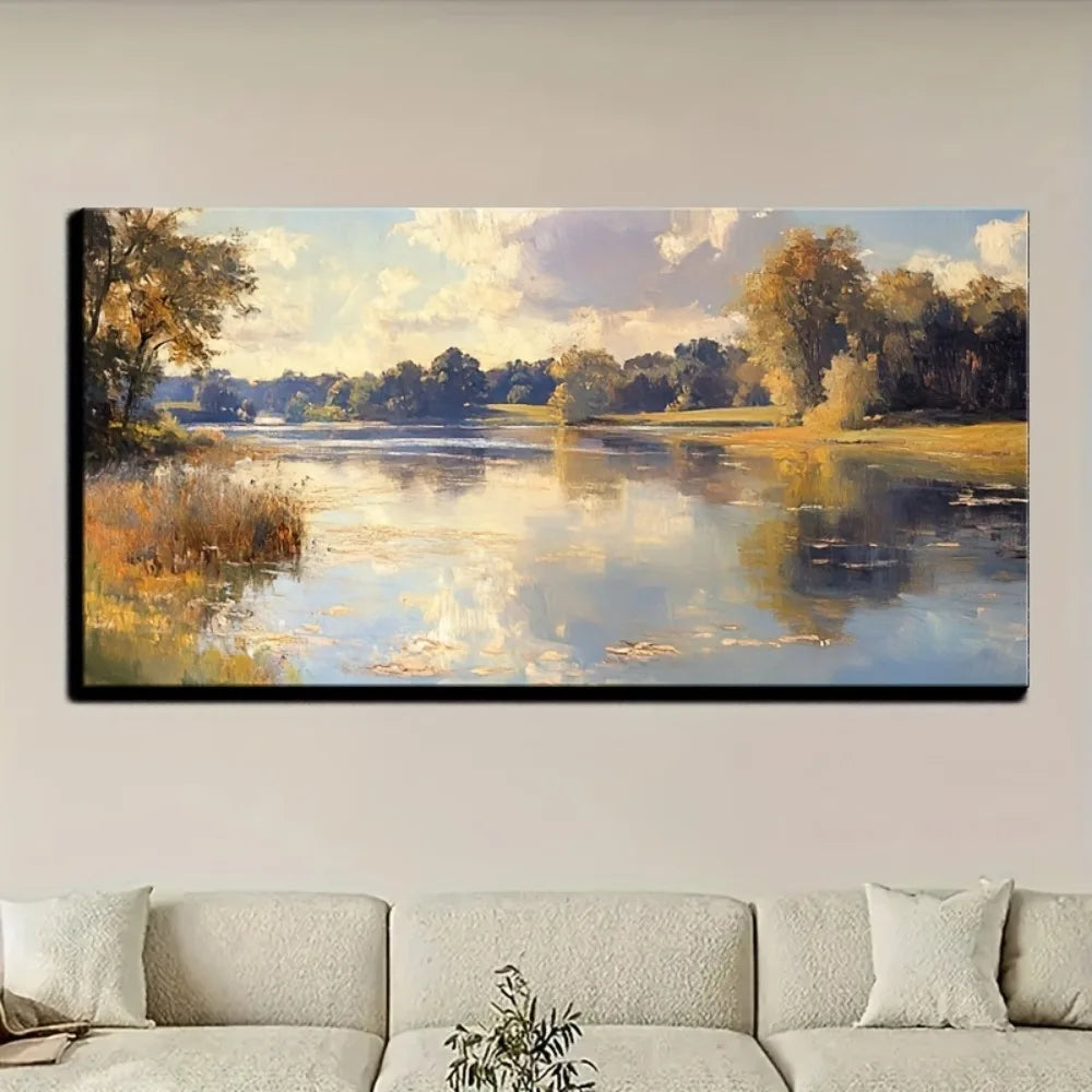 Natural landscape oil painting, Victorian style wall decoration,