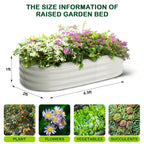 2-Pack Oval Galvanized Steel Raised Garden Bed Open Base Safety Edge Planter Box