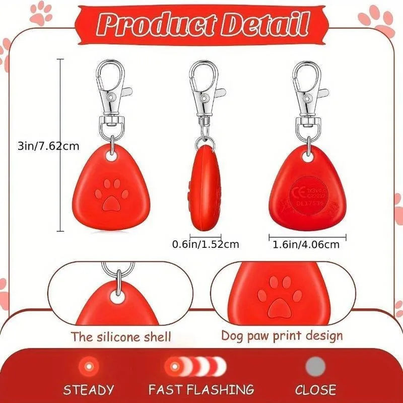 Clip-On Dog Safety Light for Night Walking, High Visibility Lightweight for All Pets, Red