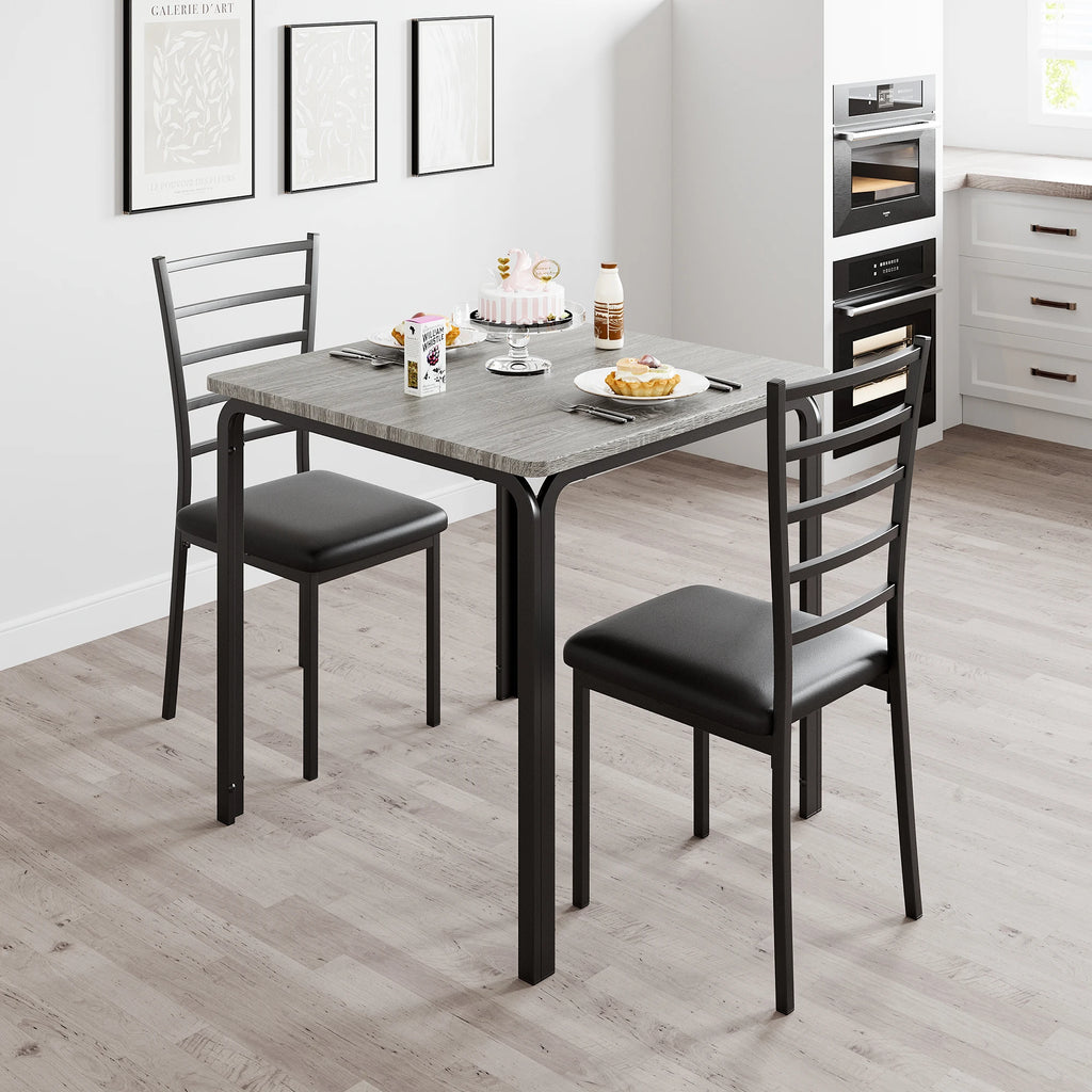 Small Dining Table Set With 2 Upholstered Chairs