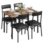 Modern Kitchen Table Set With 4 Upholstered Chairs