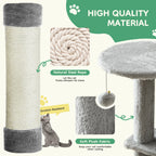 44In Cat Tree Tall Multi-Cat Climbing Tower for Pet Furniture Natural Sisal Scratching Posts Stable Pet House for Indoor Cat