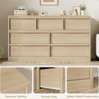 7 Drawer Large Storage Wooden Dresser