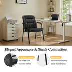 Heavy PU Leather Ergonomic Office Chair with Lumbar Support Padded Armrests Waiting Room Desk Chair Office