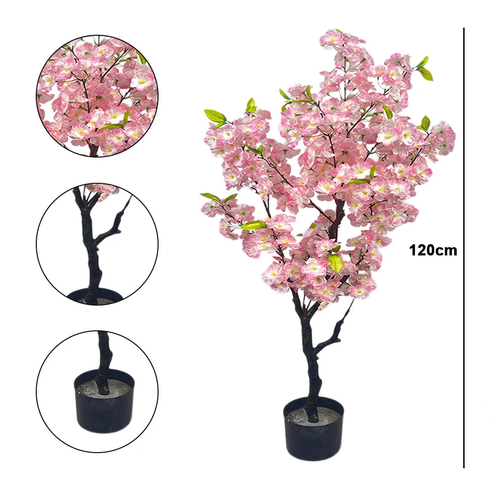 Artificial Tall Faux Cherry Blossom Tree With Pot
